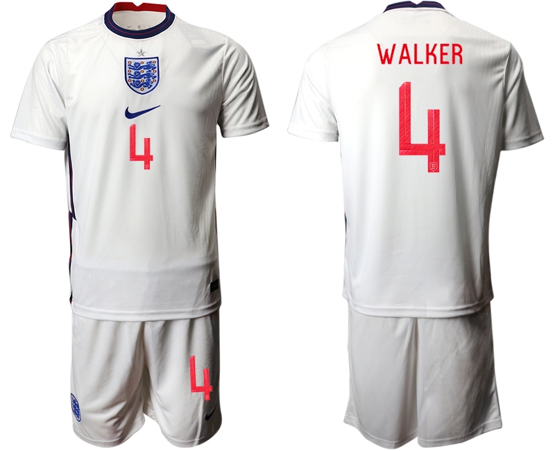 Men 2021 European Cup England home white #4 Soccer Jersey->england jersey->Soccer Country Jersey